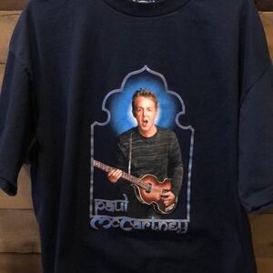 Vintage 2002 Paul McCartney Tour Dates T-Shirt Mens Double Sided